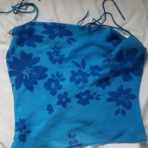 Thin tropical blue shirt